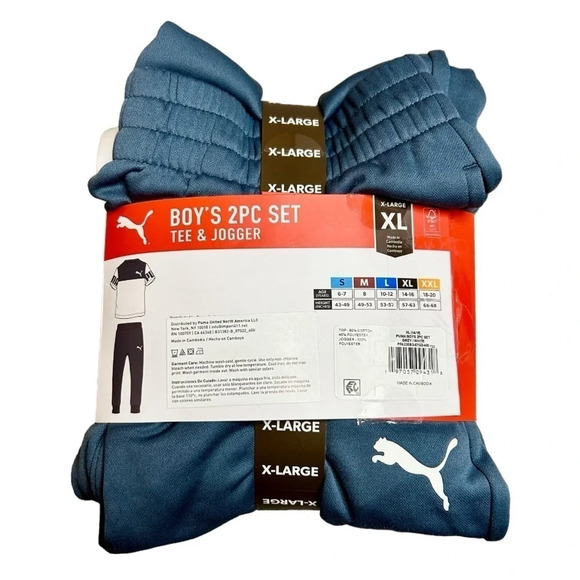 Boys Puma Tee & Jogger 2 Piece T-Shirt & Pant Set  XL - Picture 2 of 7